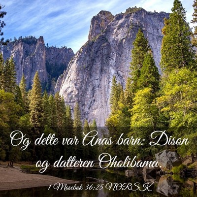 Picture 03 - 1 Mosebok 36:25 NORSK - Og dette var Anas barn: Dison og datteren - Bible Verse Picture