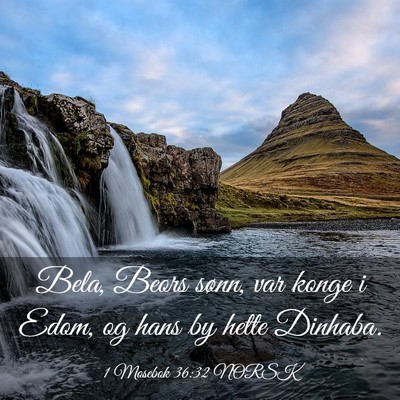 Picture 03 - 1 Mosebok 36:32 NORSK - Bela, Beors sønn, var konge i Edom, og hans by - Bible Verse Picture