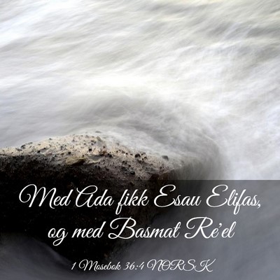 Picture 03 - 1 Mosebok 36:4 NORSK - Med Ada fikk Esau Elifas, og med Basmat - Bible Verse Picture