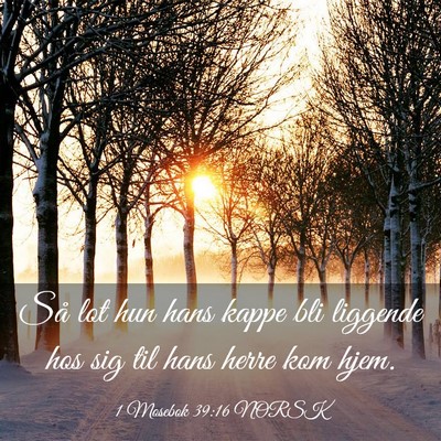 Picture 03 - 1 Mosebok 39:16 NORSK - Så lot hun hans kappe bli liggende hos sig til - Bible Verse Picture