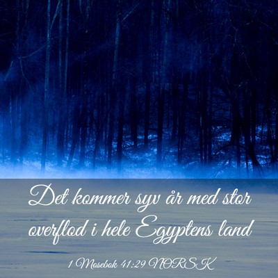 Picture 03 - 1 Mosebok 41:29 NORSK - Det kommer syv år med stor overflod i hele - Bible Verse Picture