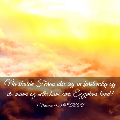 Picture 03 - 1 Mosebok 41:33 NORSK - Nu skulde Farao utse sig en forstandig og vis - Bible Verse Picture
