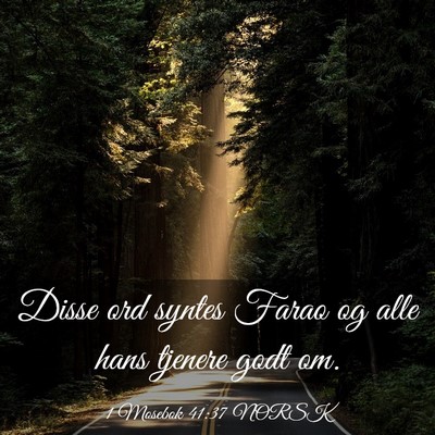 Picture 03 - 1 Mosebok 41:37 NORSK - Disse ord syntes Farao og alle hans tjenere godt - Bible Verse Picture