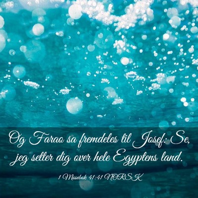 Picture 03 - 1 Mosebok 41:41 NORSK - Og Farao sa fremdeles til Josef: Se, jeg setter - Bible Verse Picture