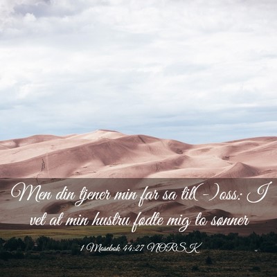 Picture 03 - 1 Mosebok 44:27 NORSK - Men din tjener min far sa til(-)oss: I vet at min - Bible Verse Picture