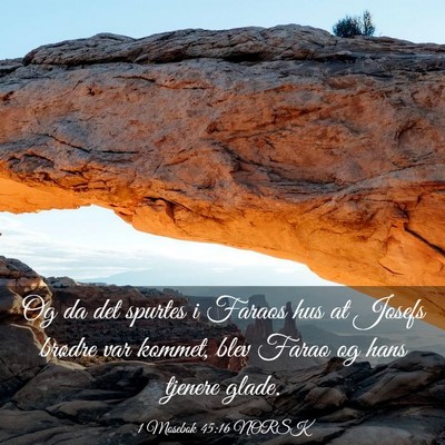 Picture 03 - 1 Mosebok 45:16 NORSK - Og da det spurtes i Faraos hus at Josefs brødre - Bible Verse Picture