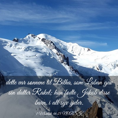 Picture 03 - 1 Mosebok 46:25 NORSK - dette var sønnene til Bilha, som Laban gav sin - Bible Verse Picture
