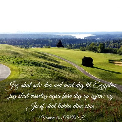 Picture 03 - 1 Mosebok 46:4 NORSK - Jeg skal selv dra ned med dig til Egypten, jeg - Bible Verse Picture