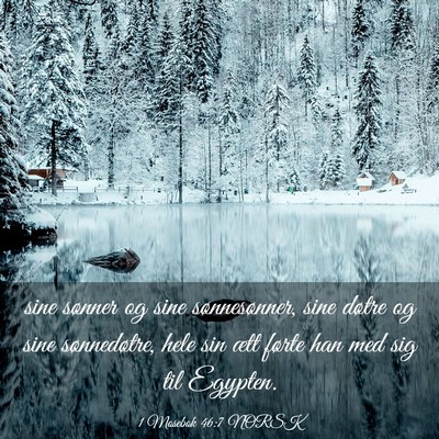 Picture 03 - 1 Mosebok 46:7 NORSK - sine sønner og sine sønnesønner, sine døtre - Bible Verse Picture