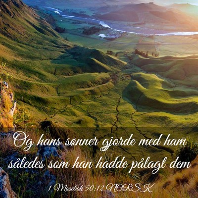 Picture 03 - 1 Mosebok 50:12 NORSK - Og hans sønner gjorde med ham således som han - Bible Verse Picture