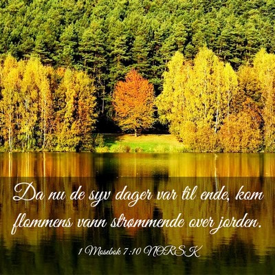 Picture 03 - 1 Mosebok 7:10 NORSK - Da nu de syv dager var til ende, kom flommens - Bible Verse Picture