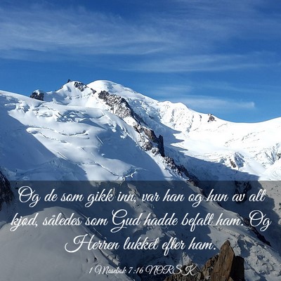 Picture 03 - 1 Mosebok 7:16 NORSK - Og de som gikk inn, var han og hun av alt kjød, - Bible Verse Picture