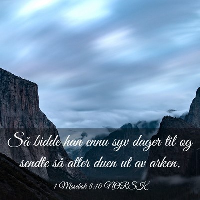 Picture 03 - 1 Mosebok 8:10 NORSK - Så bidde han ennu syv dager til og sendte så - Bible Verse Picture