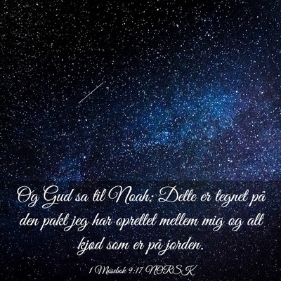 Picture 03 - 1 Mosebok 9:17 NORSK - Og Gud sa til Noah: Dette er tegnet på den pakt - Bible Verse Picture