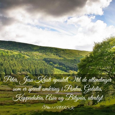 Picture 03 - 1 Peter 1:1 NORSK - Peter, Jesu Kristi apostel(-)til de utlendinger - Bible Verse Picture
