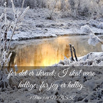 Picture 03 - 1 Peter 1:16 NORSK - for det er skrevet: I skal være hellige; for jeg - Bible Verse Picture