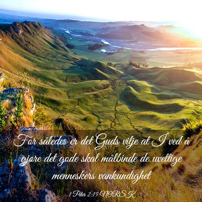 Picture 03 - 1 Peter 2:15 NORSK - For således er det Guds vilje at I ved å gjøre - Bible Verse Picture