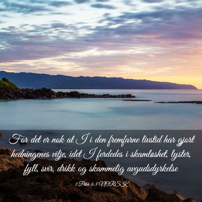 Picture 03 - 1 Peter 4:3 NORSK - For det er nok at I i den fremfarne livstid har - Bible Verse Picture