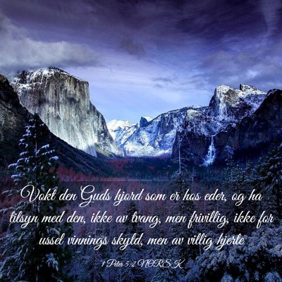 Picture 03 - 1 Peter 5:2 NORSK - Vokt den Guds hjord som er hos eder, og ha tilsyn - Bible Verse Picture
