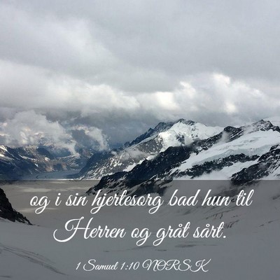 Picture 03 - 1 Samuel 1:10 NORSK - og i sin hjertesorg bad hun til Herren og gråt - Bible Verse Picture