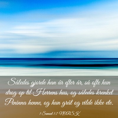 Picture 03 - 1 Samuel 1:7 NORSK - Således gjorde han år efter år, så ofte hun - Bible Verse Picture