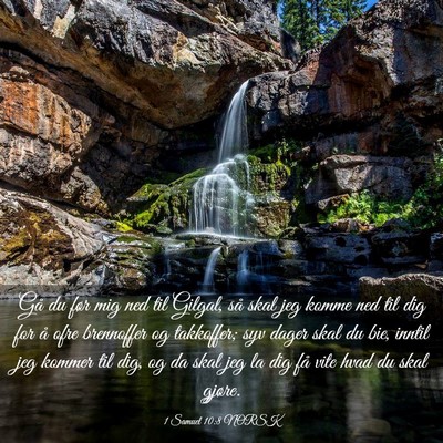 Picture 03 - 1 Samuel 10:8 NORSK - Gå du før mig ned til Gilgal, så skal jeg - Bible Verse Picture