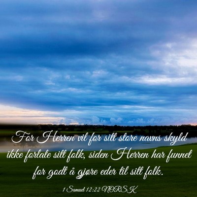 Picture 03 - 1 Samuel 12:22 NORSK - For Herren vil for sitt store navns skyld ikke - Bible Verse Picture