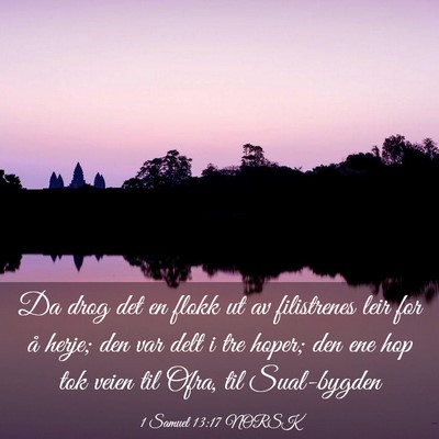 Picture 03 - 1 Samuel 13:17 NORSK - Da drog det en flokk ut av filistrenes leir for - Bible Verse Picture