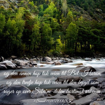Picture 03 - 1 Samuel 13:18 NORSK - og den annen hop tok veien til Bet-Horon, og den - Bible Verse Picture