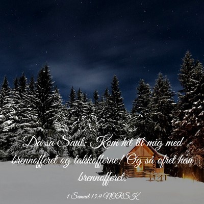 Picture 03 - 1 Samuel 13:9 NORSK - Da sa Saul: Kom hit til mig med brennofferet og - Bible Verse Picture