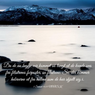 Picture 03 - 1 Samuel 14:11 NORSK - Da de nu begge var kommet så langt at de kunde - Bible Verse Picture