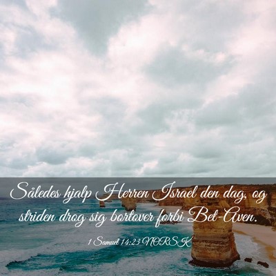 Picture 03 - 1 Samuel 14:23 NORSK - Således hjalp Herren Israel den dag, og striden - Bible Verse Picture