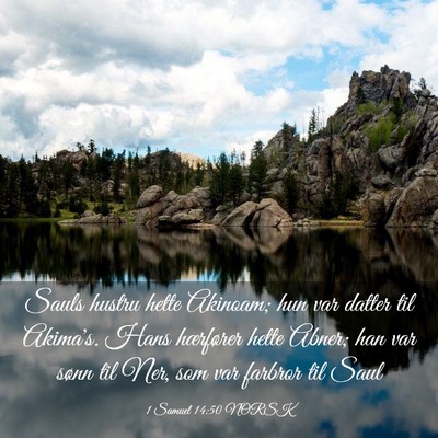 Picture 03 - 1 Samuel 14:50 NORSK - Sauls hustru hette Akinoam; hun var datter til - Bible Verse Picture