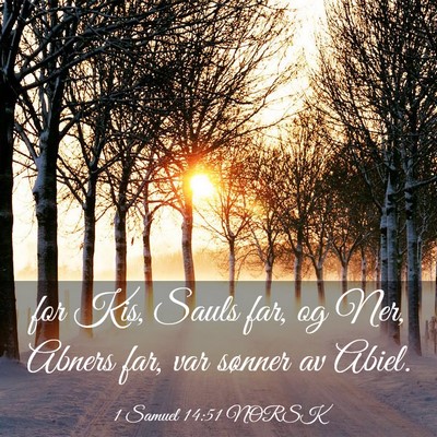 Picture 03 - 1 Samuel 14:51 NORSK - for Kis, Sauls far, og Ner, Abners far, var - Bible Verse Picture