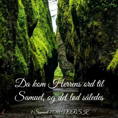 Picture 03 - 1 Samuel 15:10 NORSK - Da kom Herrens ord til Samuel, og det lød - Bible Verse Picture