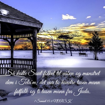 Picture 03 - 1 Samuel 15:4 NORSK - Så kalte Saul folket til våben og mønstret dem - Bible Verse Picture