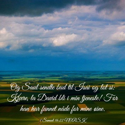 Picture 03 - 1 Samuel 16:22 NORSK - Og Saul sendte bud til Isai og lot si: Kjære, la - Bible Verse Picture