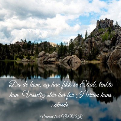Picture 03 - 1 Samuel 16:6 NORSK - Da de kom, og han fikk se Eliab, tenkte han: - Bible Verse Picture