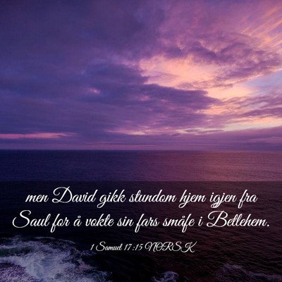 Picture 03 - 1 Samuel 17:15 NORSK - men David gikk stundom hjem igjen fra Saul for å - Bible Verse Picture