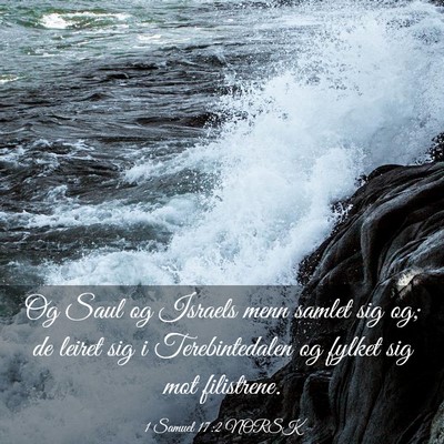 Picture 03 - 1 Samuel 17:2 NORSK - Og Saul og Israels menn samlet sig og; de leiret - Bible Verse Picture