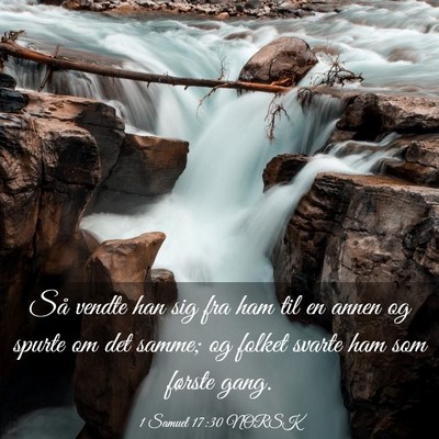 Picture 03 - 1 Samuel 17:30 NORSK - Så vendte han sig fra ham til en annen og spurte - Bible Verse Picture