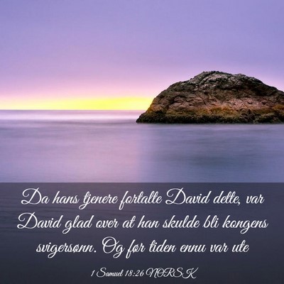Picture 03 - 1 Samuel 18:26 NORSK - Da hans tjenere fortalte David dette, var David - Bible Verse Picture