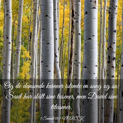 Picture 03 - 1 Samuel 18:7 NORSK - Og de dansende kvinner istemte en sang og sa: - Bible Verse Picture