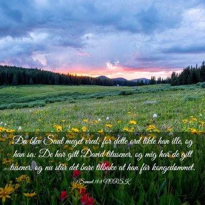 Picture 03 - 1 Samuel 18:8 NORSK - Da blev Saul meget vred; for dette ord likte han - Bible Verse Picture