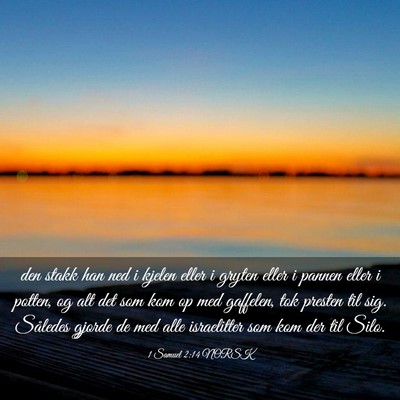 Picture 03 - 1 Samuel 2:14 NORSK - den stakk han ned i kjelen eller i gryten eller i - Bible Verse Picture
