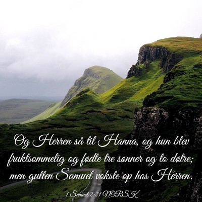 Picture 03 - 1 Samuel 2:21 NORSK - Og Herren så til Hanna, og hun blev - Bible Verse Picture