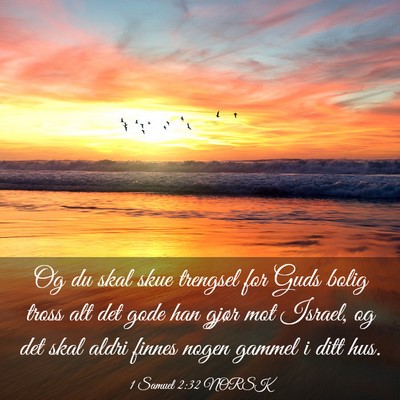 Picture 03 - 1 Samuel 2:32 NORSK - Og du skal skue trengsel for Guds bolig tross alt - Bible Verse Picture