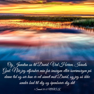 Picture 03 - 1 Samuel 20:12 NORSK - Og Jonatan sa til David: Ved Herren, Israels Gud: - Bible Verse Picture