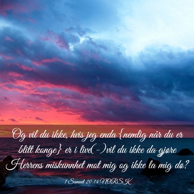 Picture 03 - 1 Samuel 20:14 NORSK - Og vil du ikke, hvis jeg enda {nemlig når du er - Bible Verse Picture