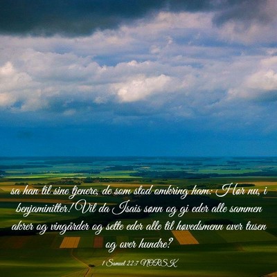 Picture 03 - 1 Samuel 22:7 NORSK - sa han til sine tjenere, de som stod omkring ham: - Bible Verse Picture